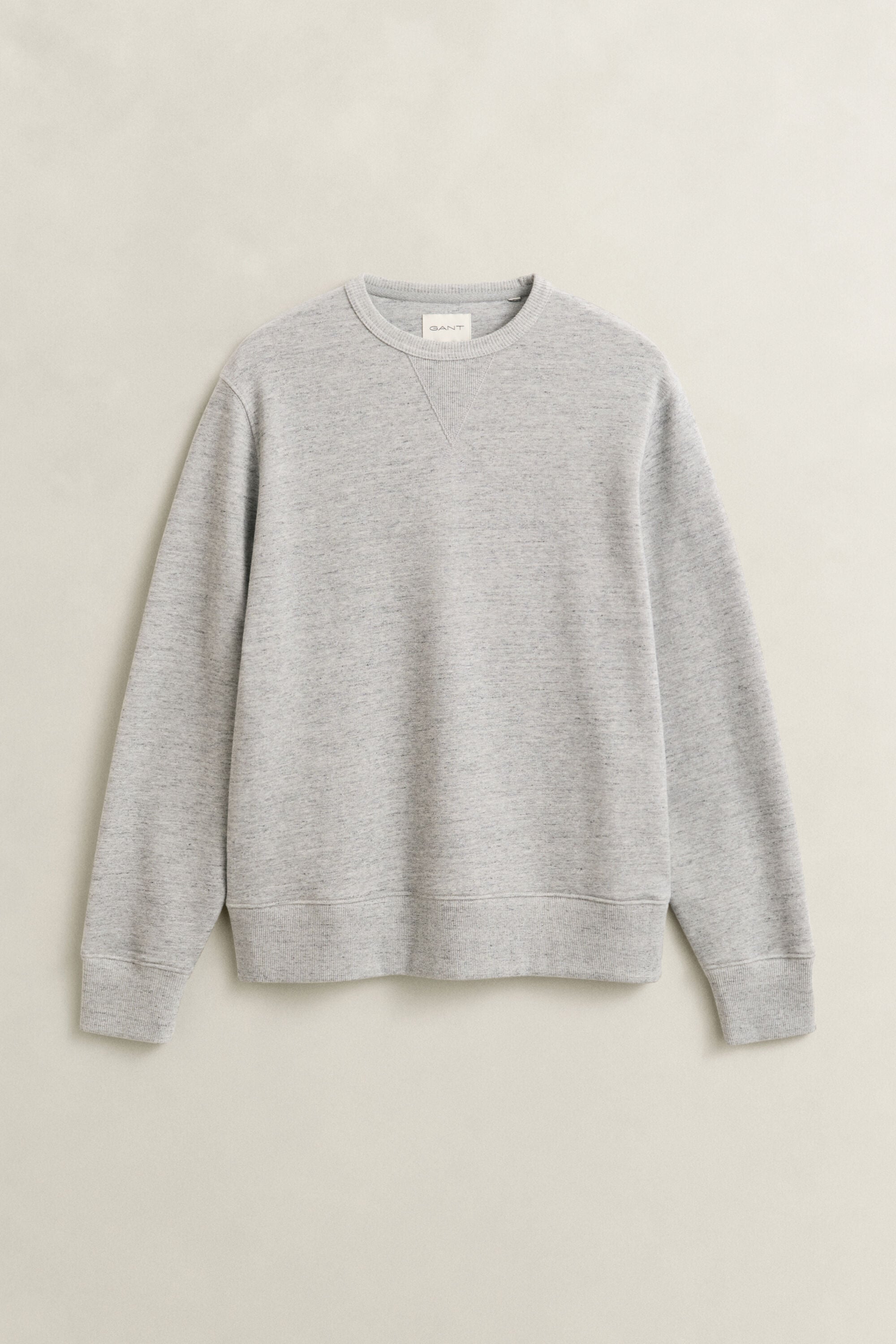 Sudadera jaspeada con cuello redondo