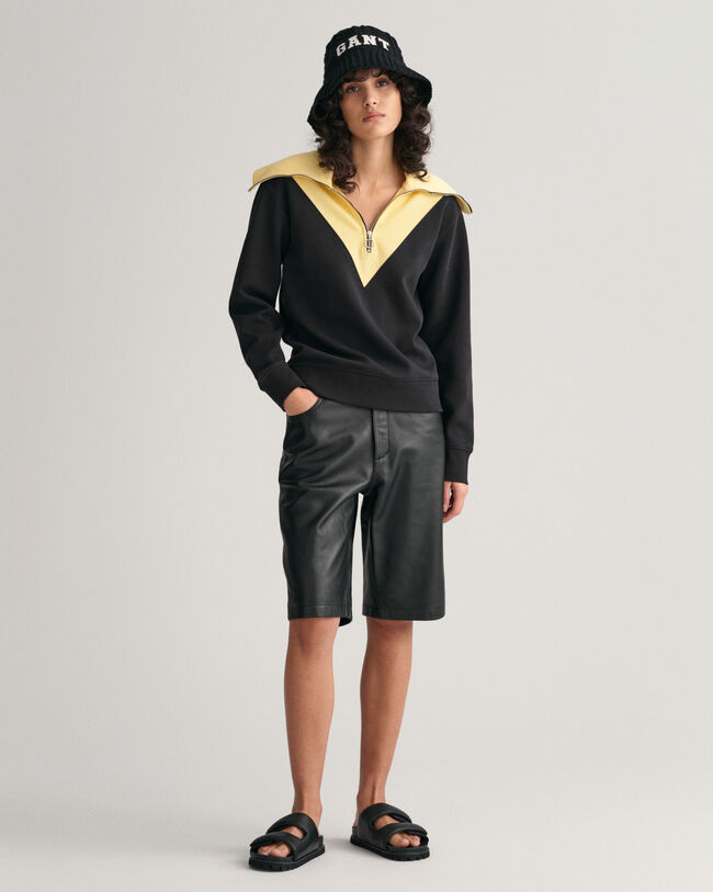 Sudadera con media cremallera y bloques de color