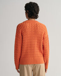 C&aacute;rdigan de cuello de pico y algod&oacute;n Textured