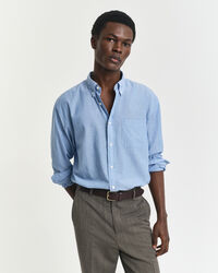 Camisa Relaxed Fit de cambray añil