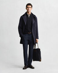 Jersey de punto de ochos con media cremallera en algodón