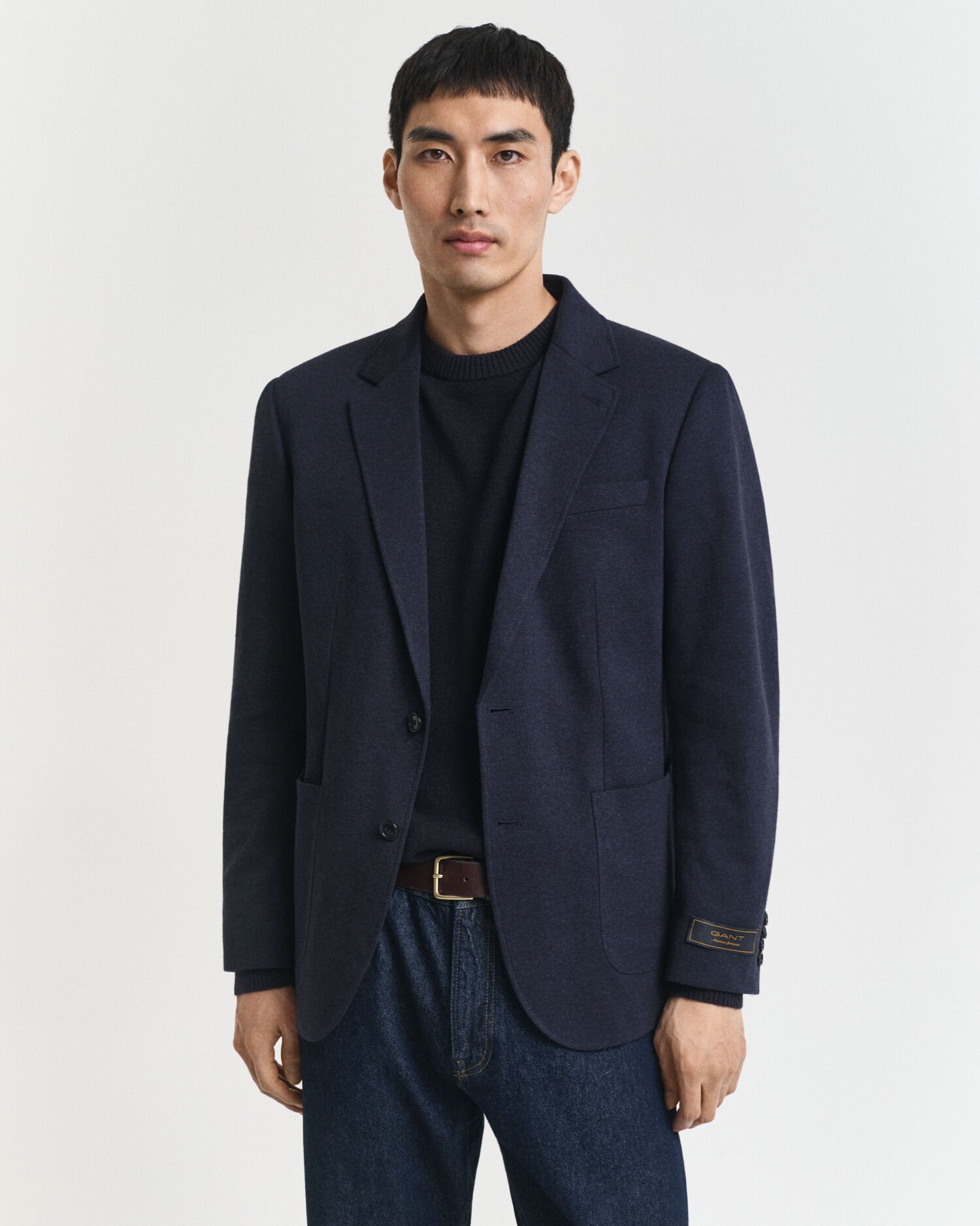 Americana Slim Fit de punto de piqué en dos tonos