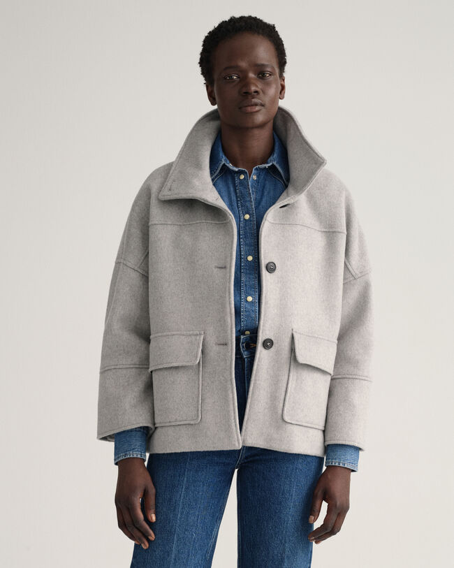 Chaqueta corta de mezcla de lana