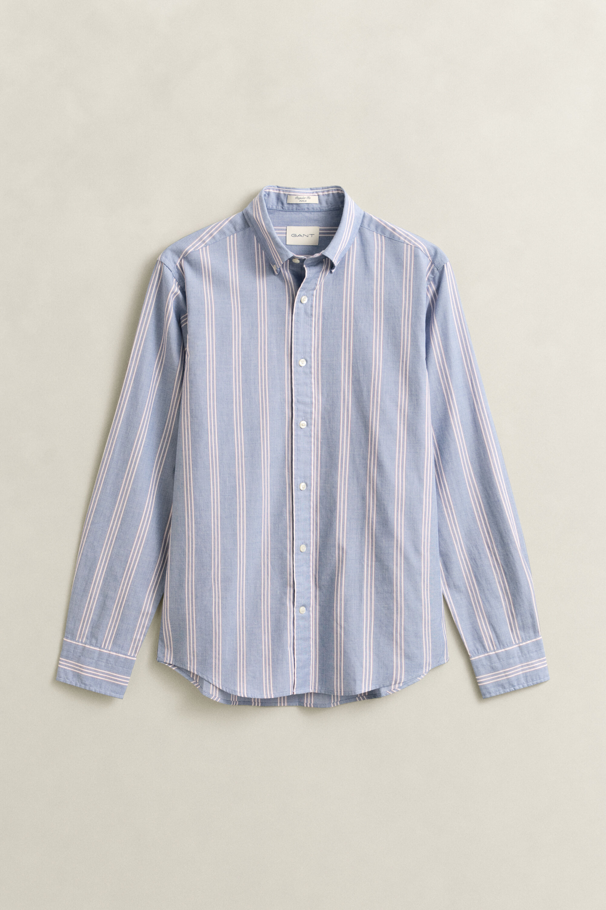Camisa Regular Fit de popelina a rayas fil-à-fil