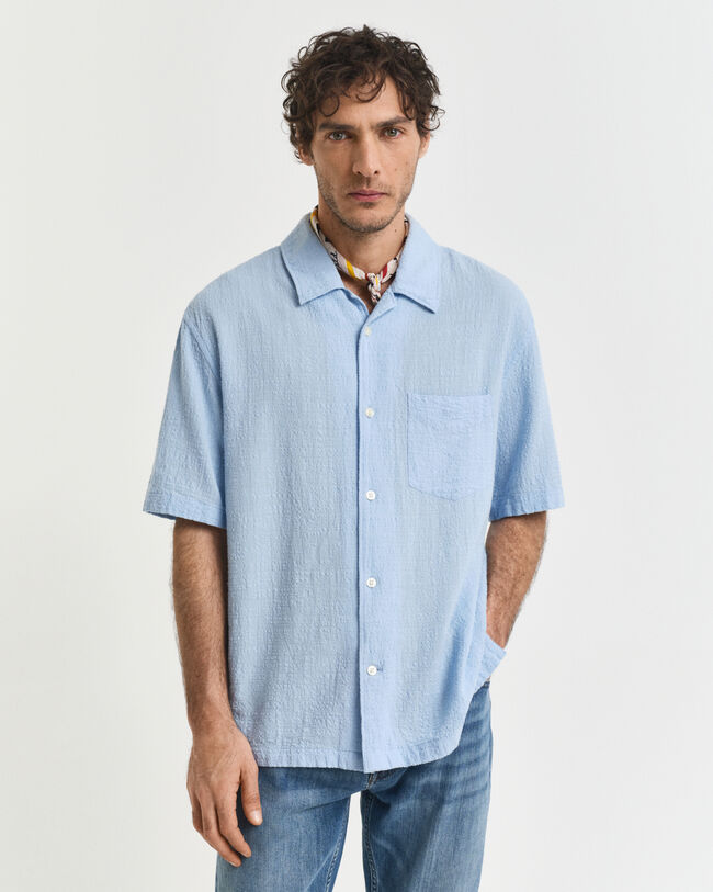 Camisa Relaxed Fit de manga corta con textura