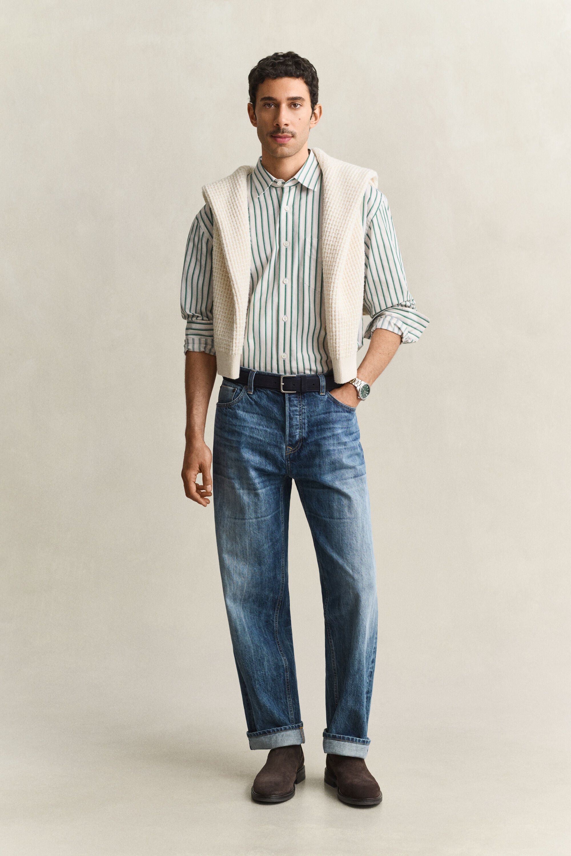 Camisa de rayas con textura labrada