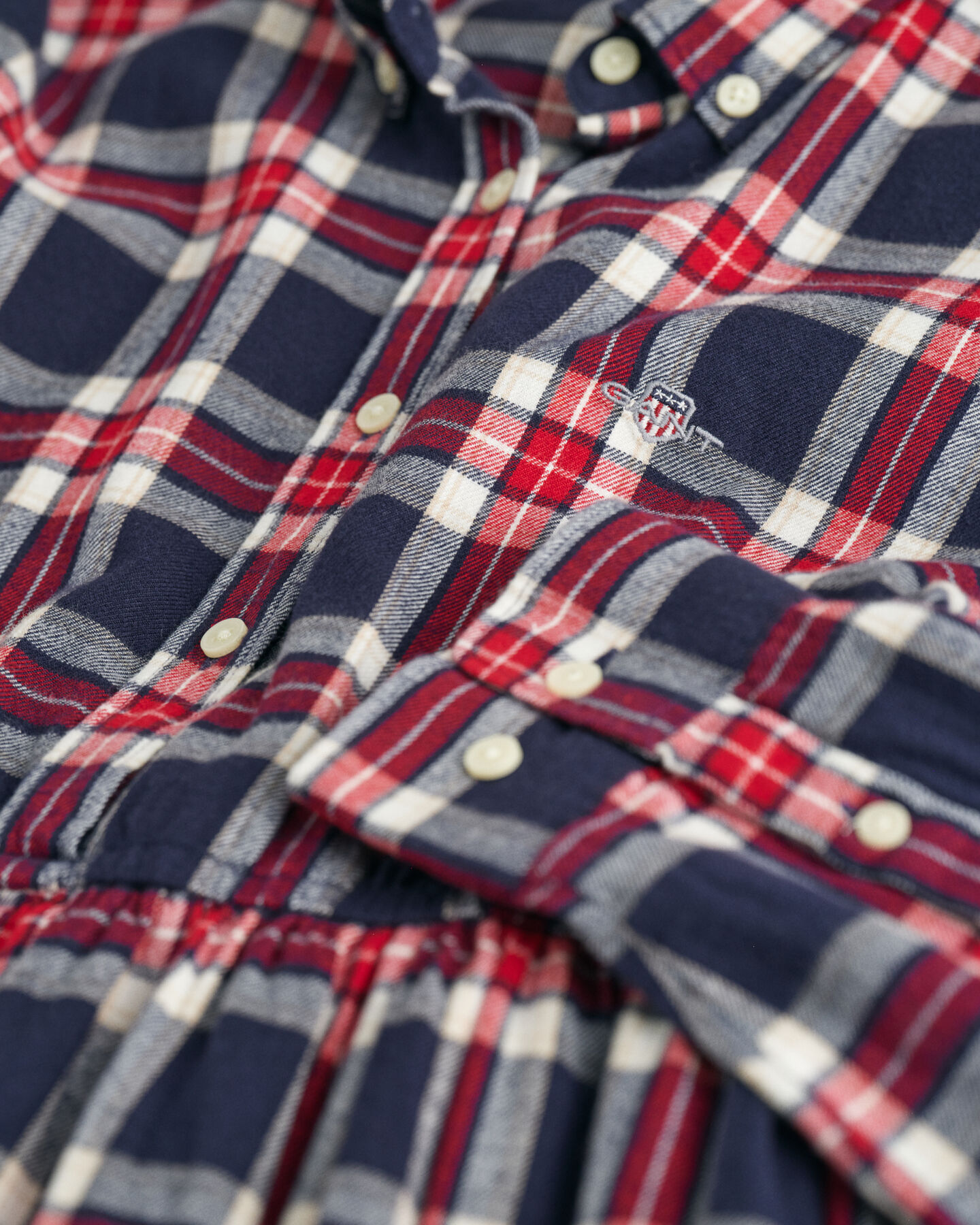 Vestido camisero de franela a cuadros Teen Girls