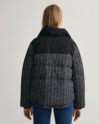 Chaqueta de tweed rellena de plum&oacute;n