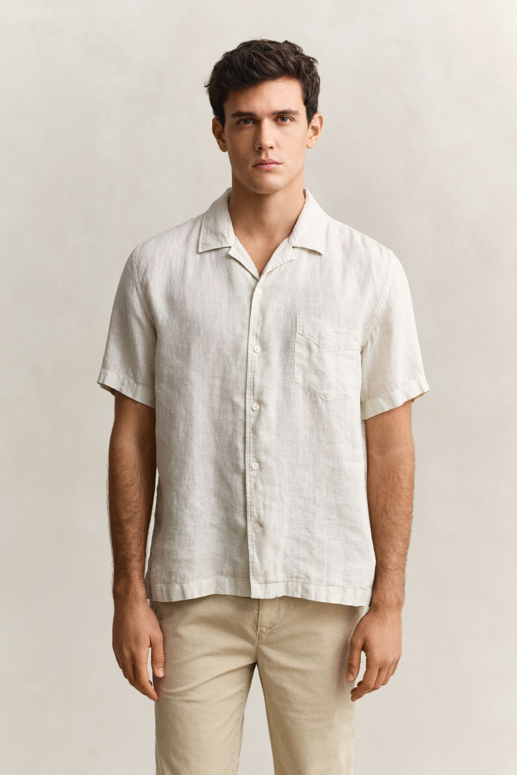 Camisa de lino de manga corta