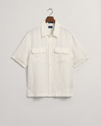 Camisa Relaxed Fit de manga corta en lino y lyocell