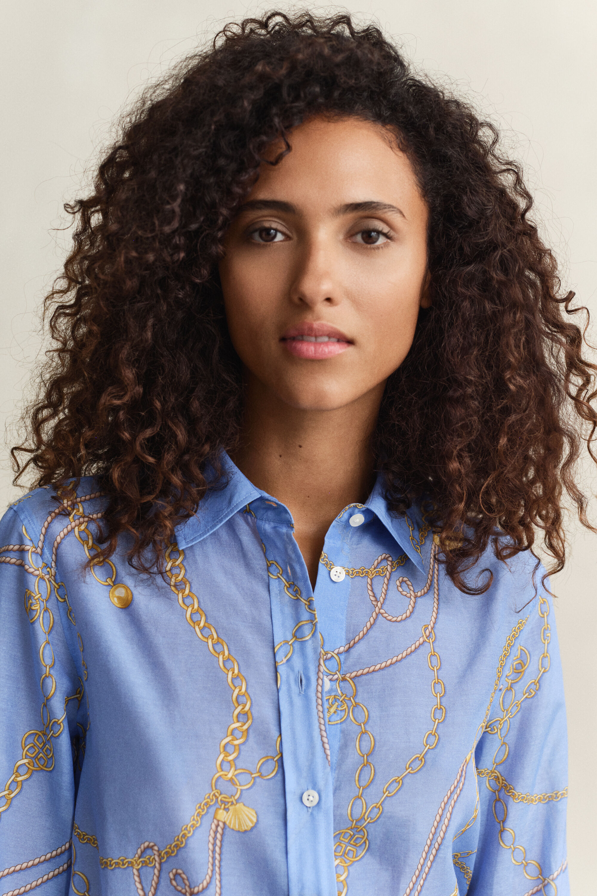 Camisa de algodón y seda