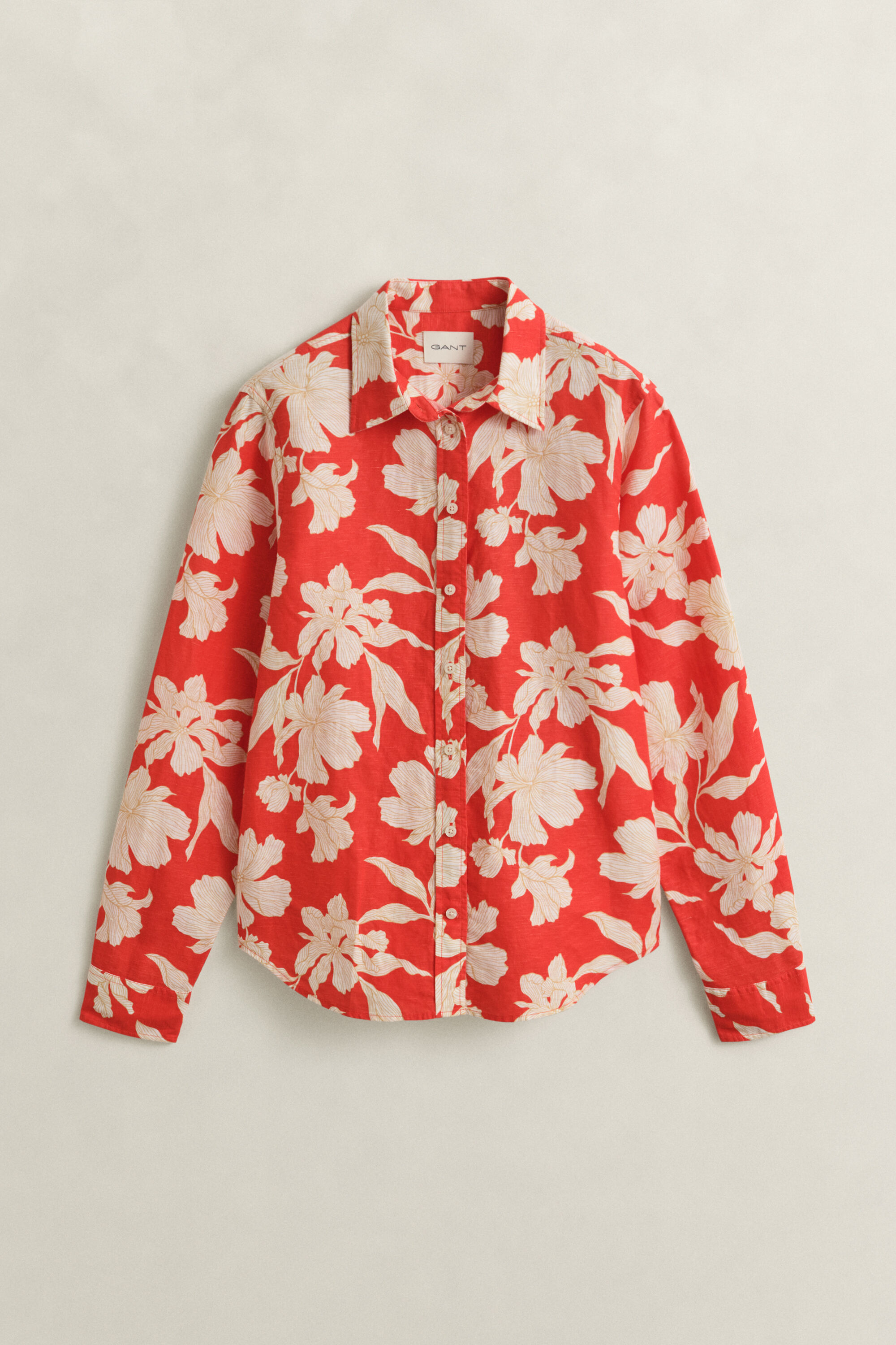 Camisa de lino de flores