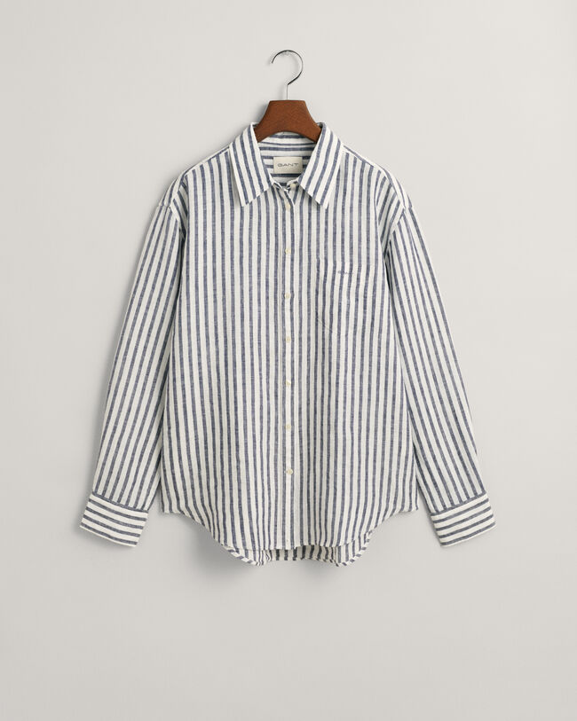 Camisa Relaxed Fit de lino a rayas