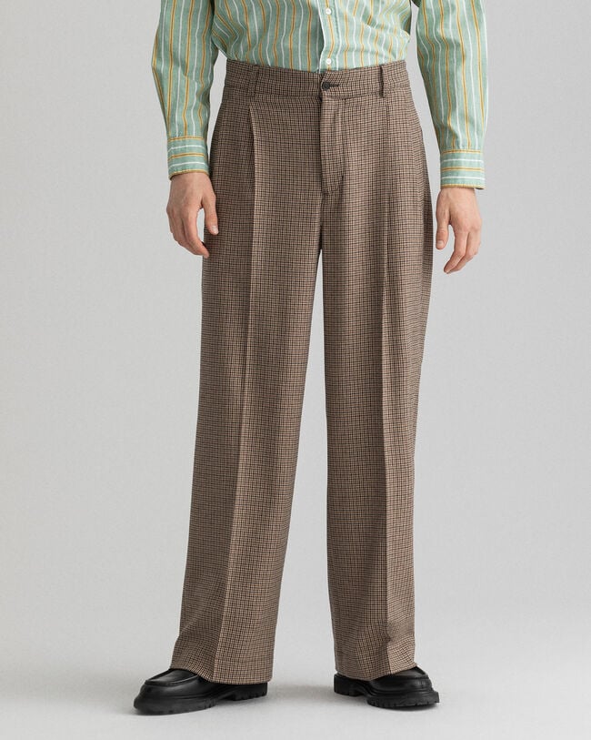 Pantalones de traje a cuadros con pinzas