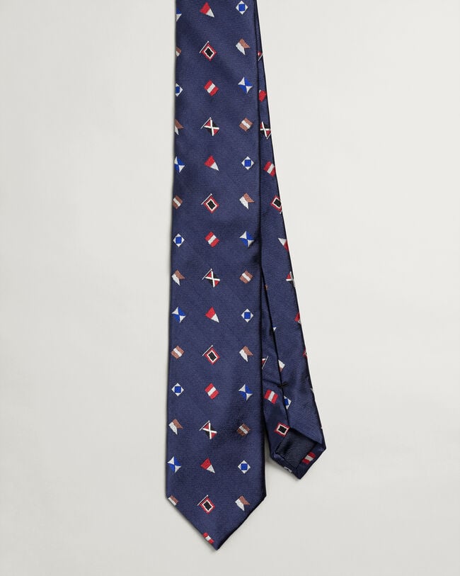 Corbata de seda con estampado Sailing