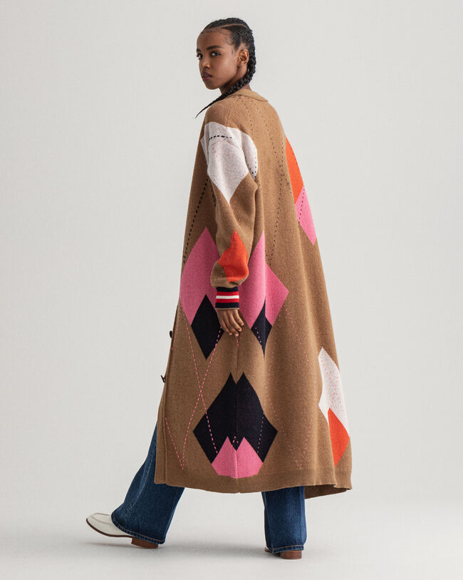 C&aacute;rdigan largo de rombos