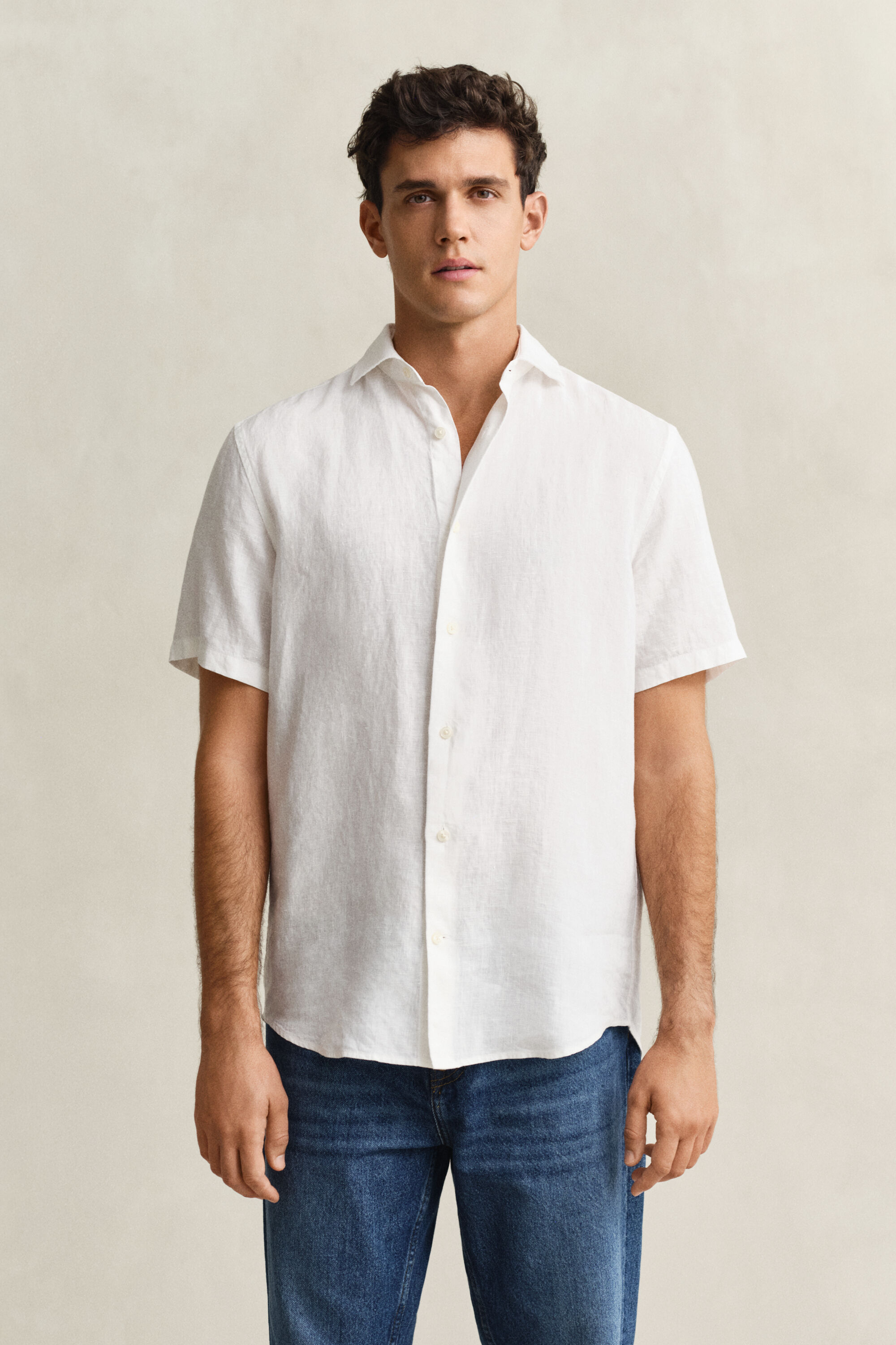 Camisa de manga corta de lino
