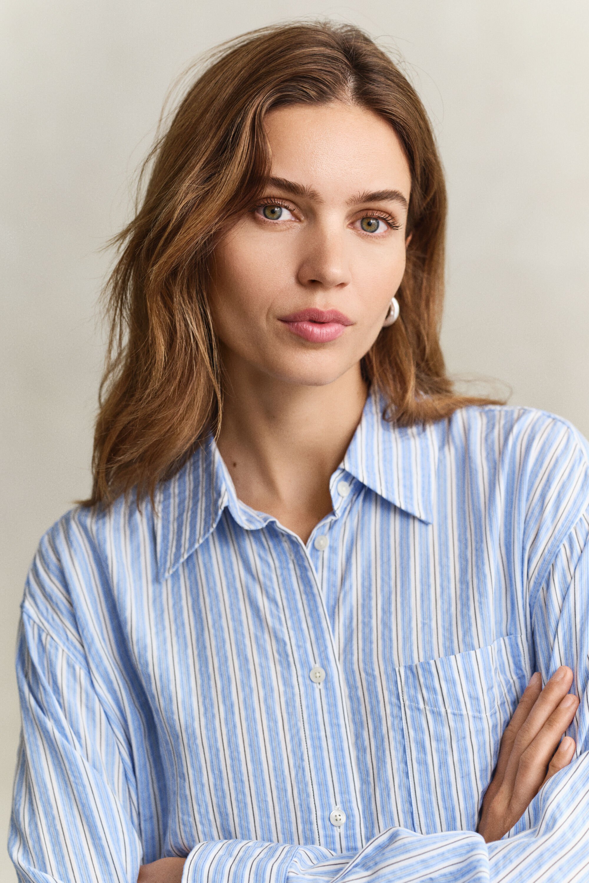 Vestido camisero de sirsaca a rayas