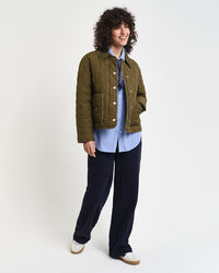 Cazadora acolchada con detalles de pana