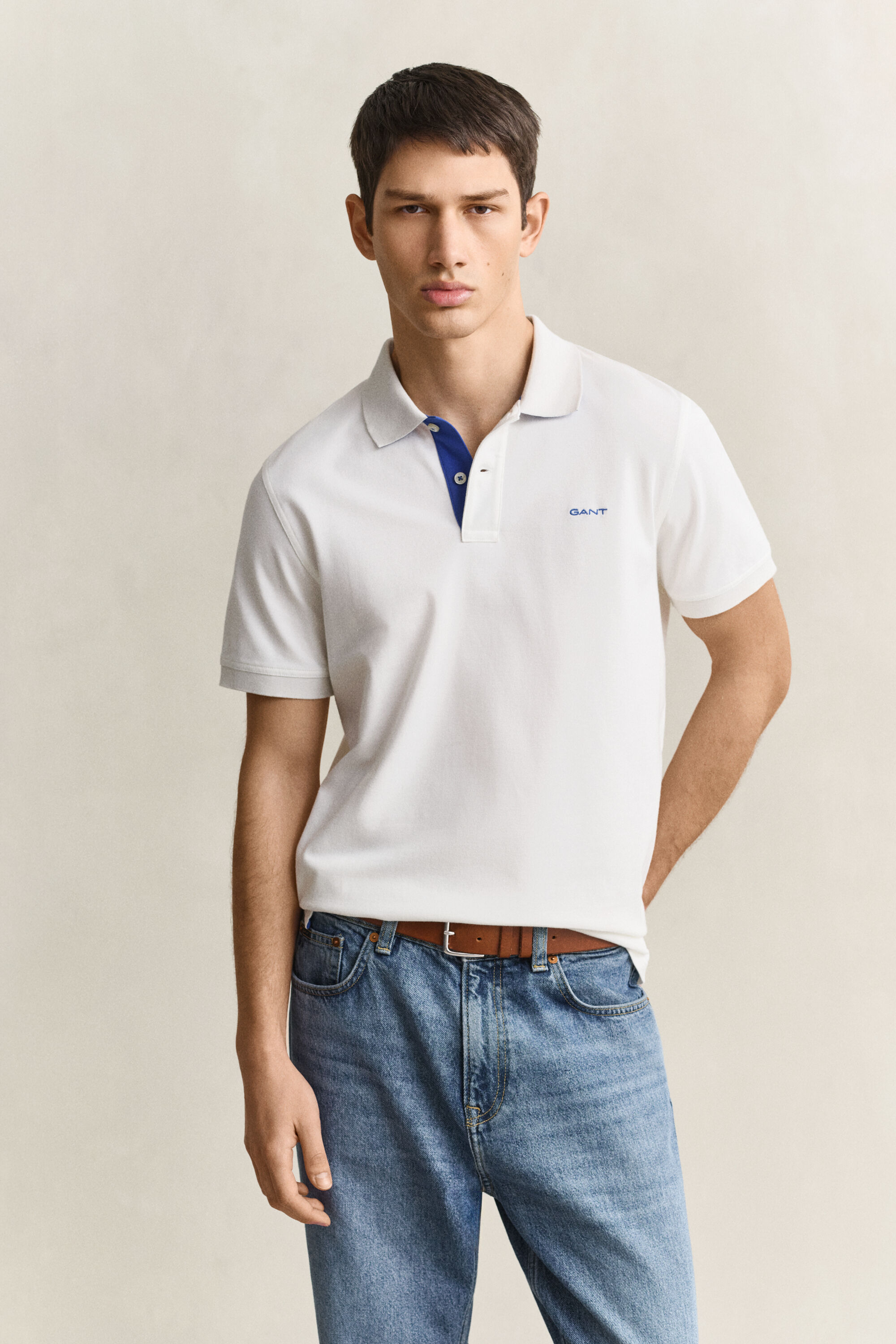 Polo de piqué en contraste