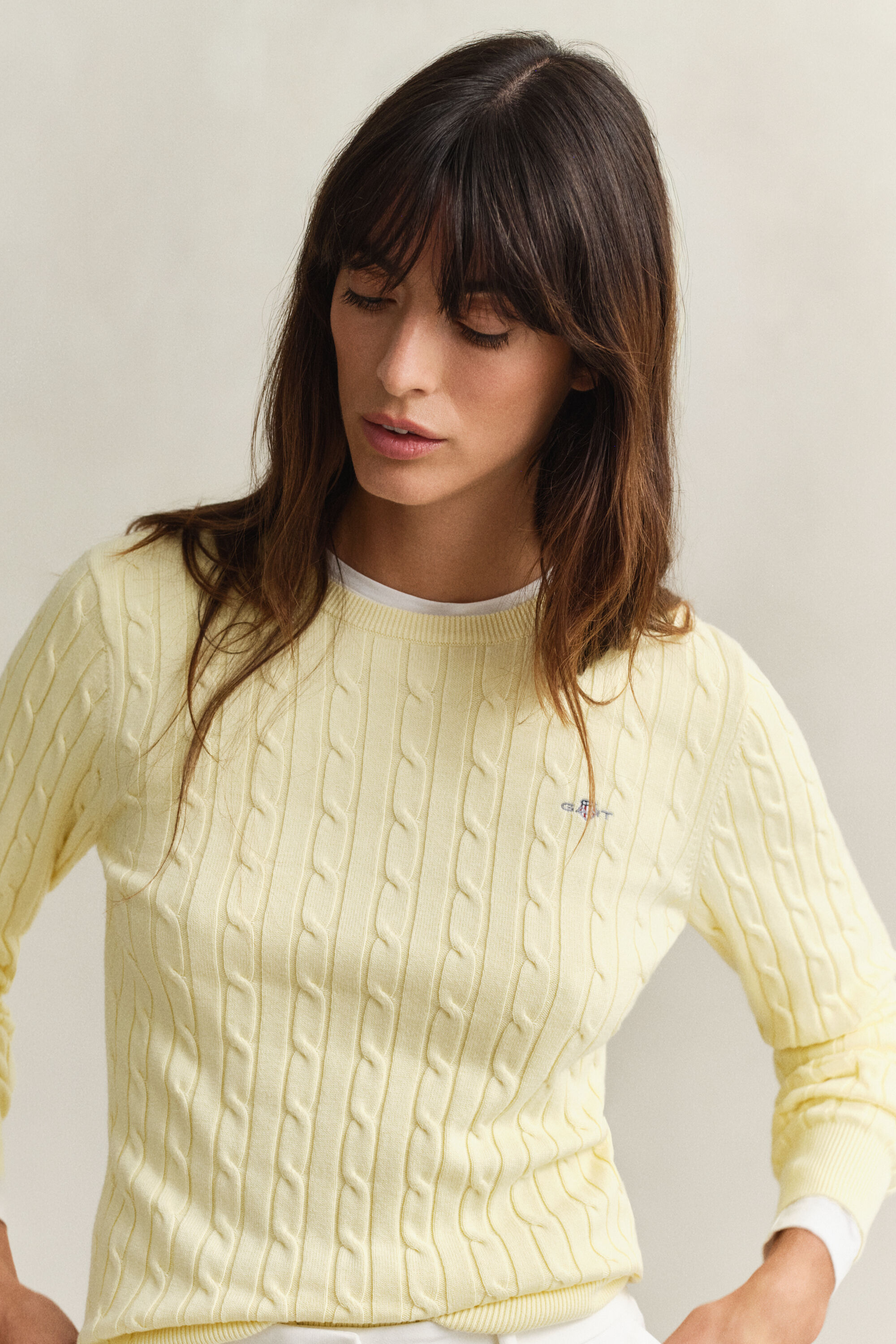 Jersey de cuello redondo y punto de ochos