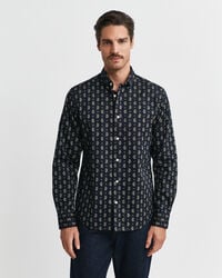 Camisa Regular Fit de sarga con estampado de cachemir
