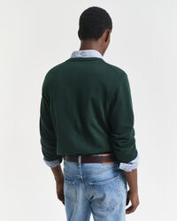 Jersey clásico de algodón con cuello de pico