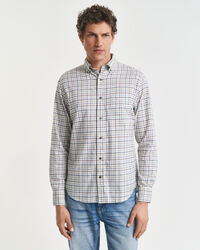 Camisa Regular Fit de sarga a cuadros Tattersall