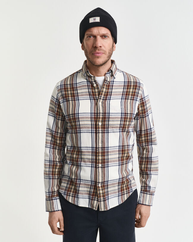 Camisa Regular Fit de franela Windblown a cuadros