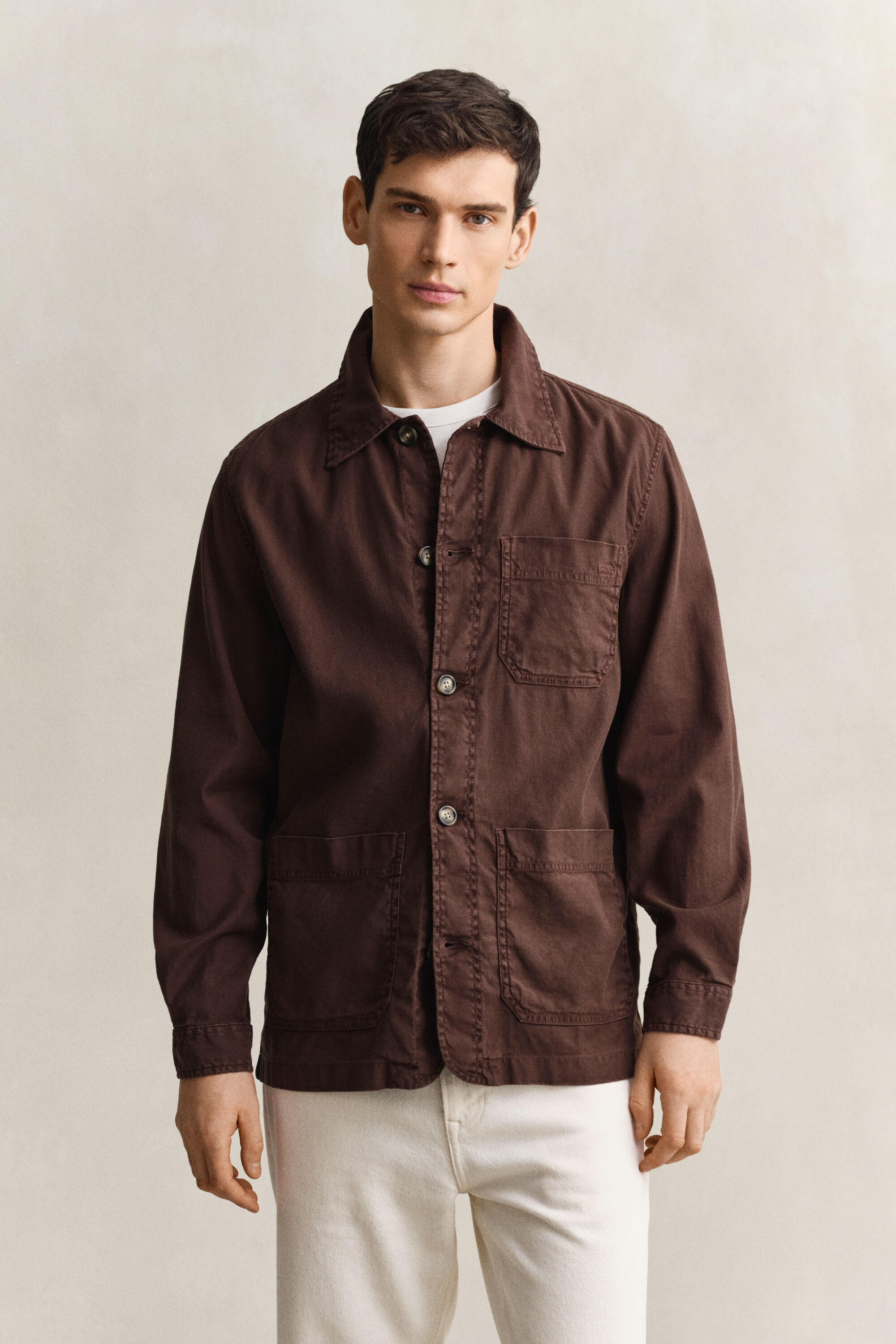 Sobrecamisa en mezcla de lino