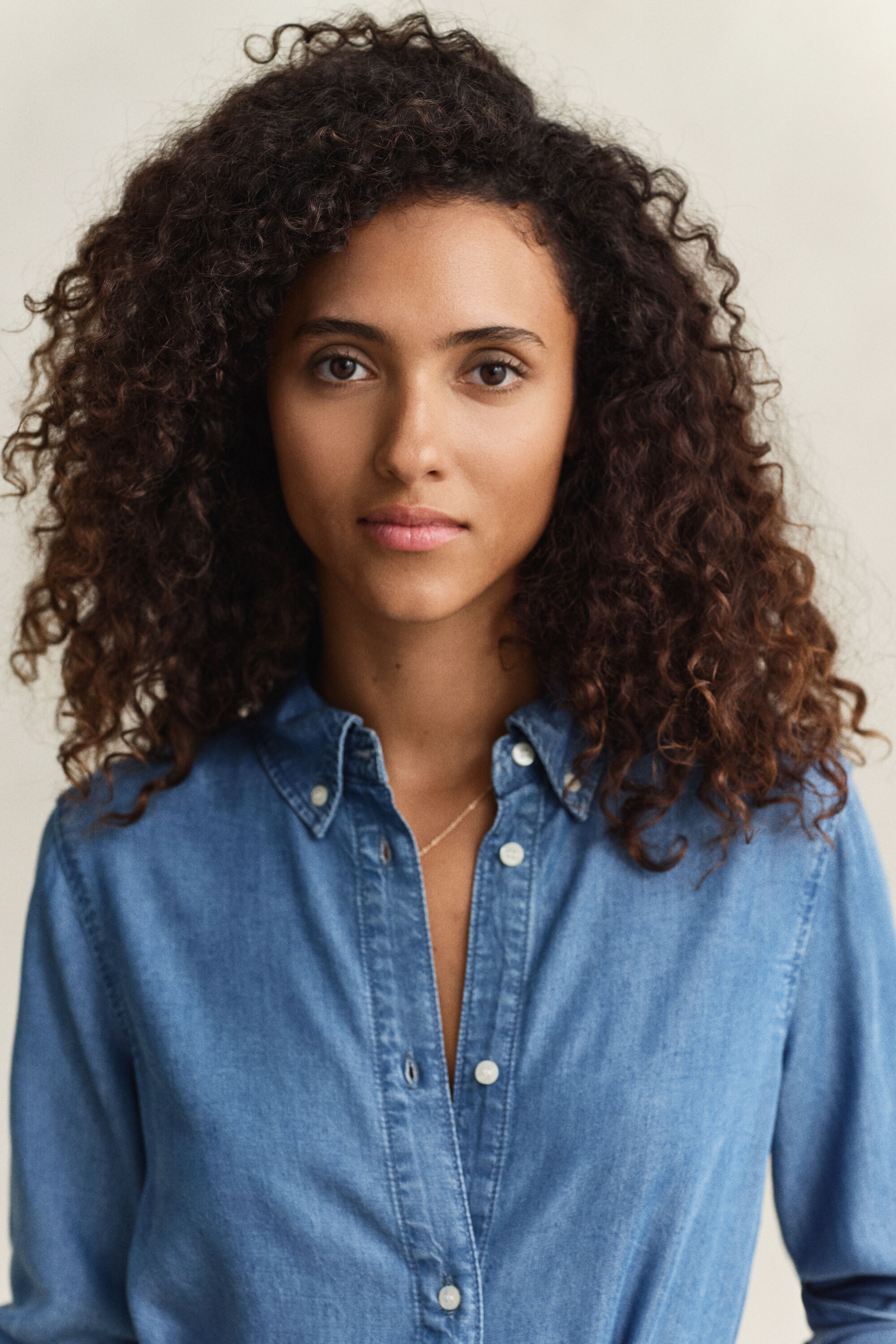 Vestido camisero en cambray