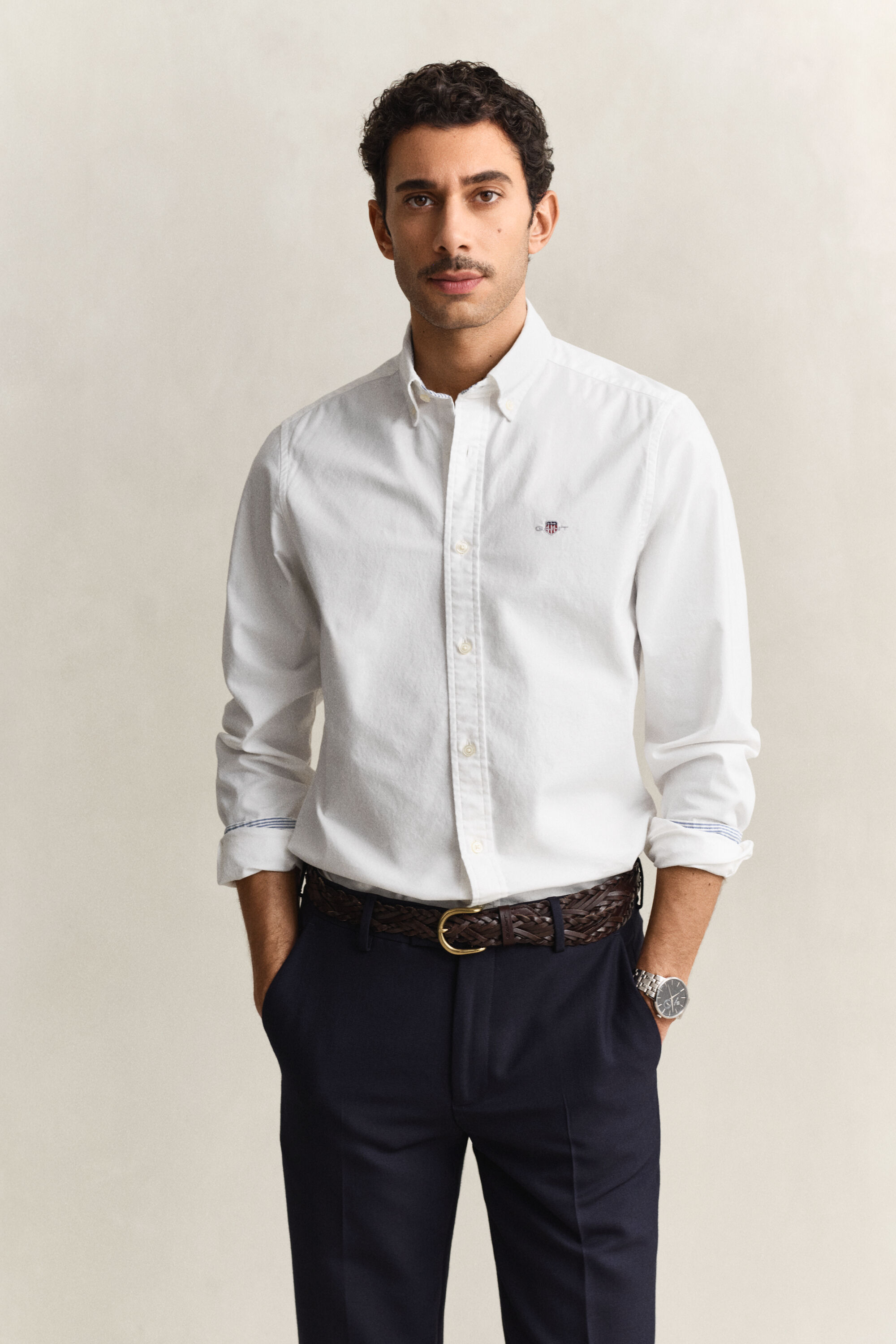 Camisa Oxford Slim Fit elástica
