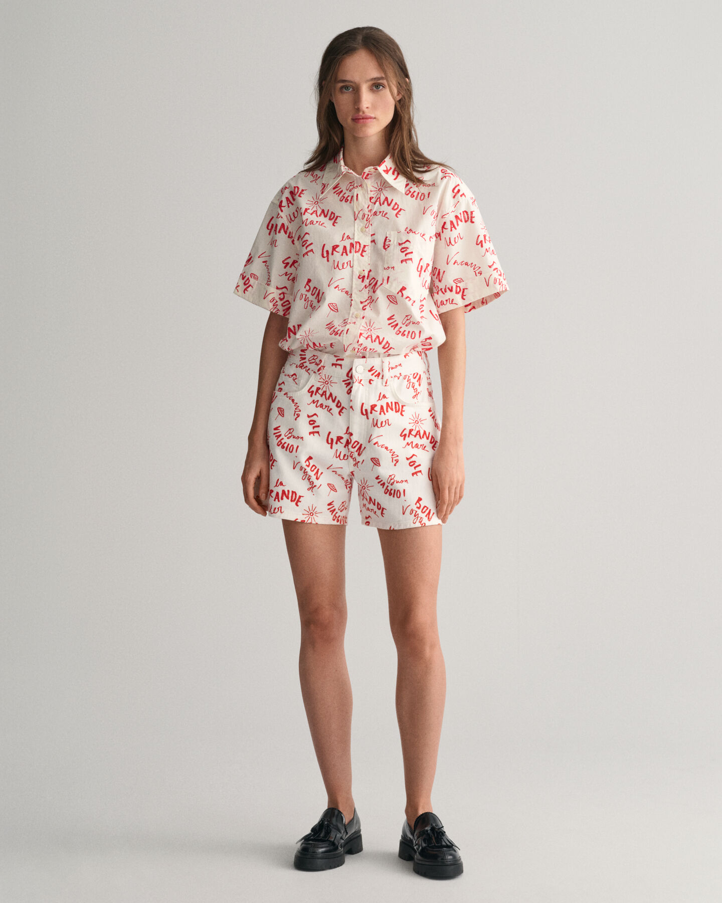 Pantalones cortos con estampado de mensaje