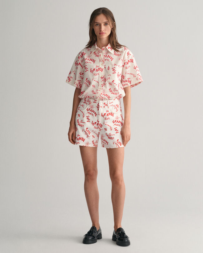 Pantalones cortos con estampado de mensaje