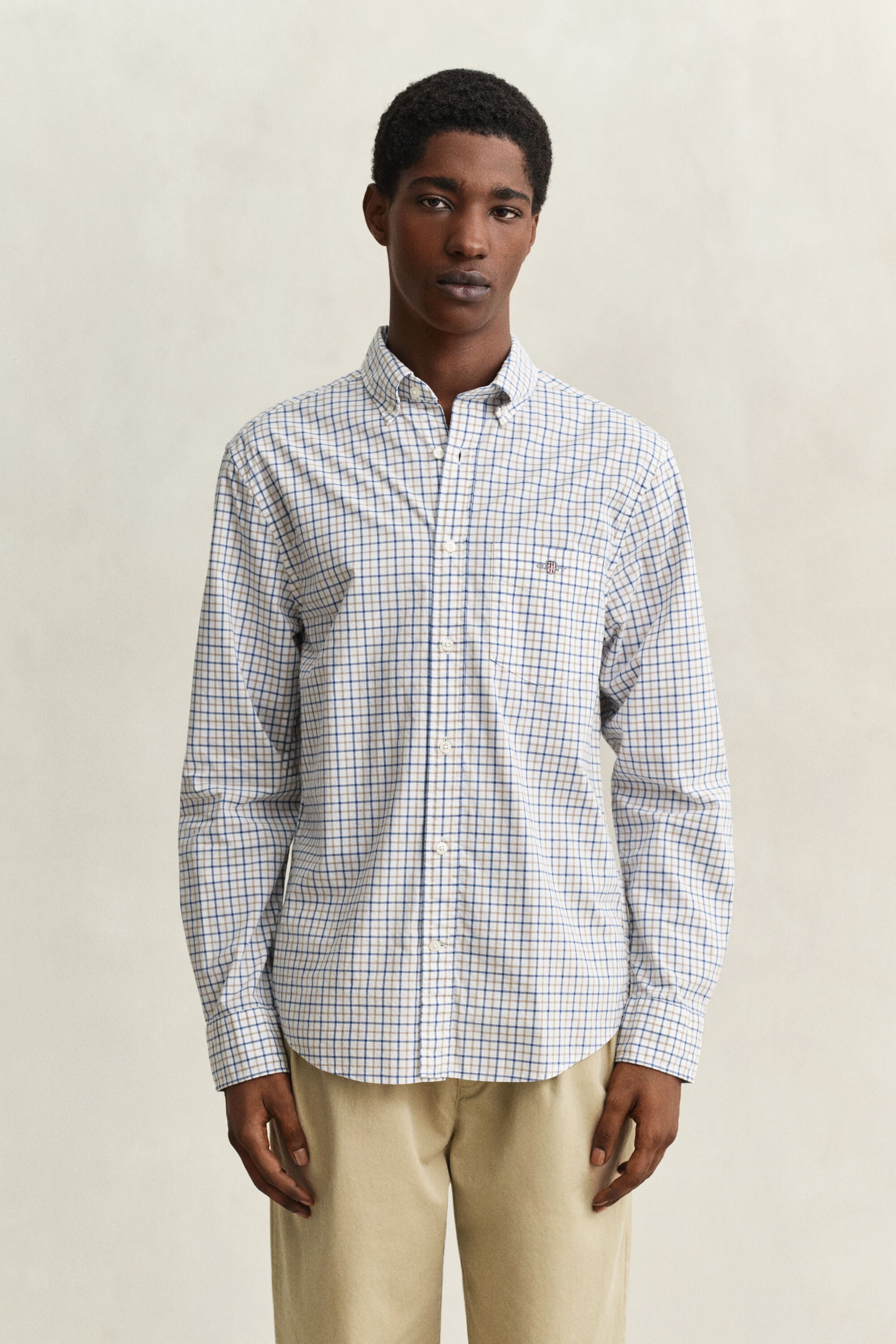 Camisa clásica de popelina a cuadros