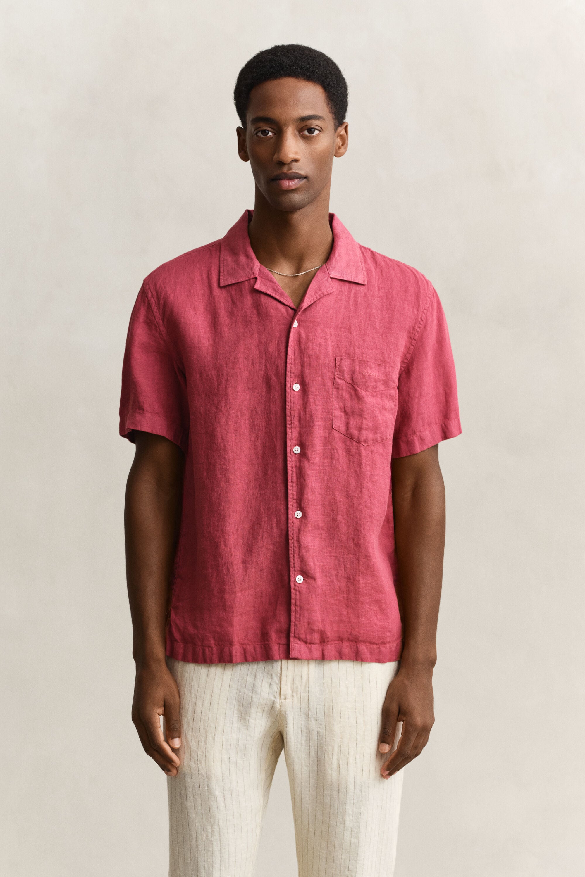 Camisa de lino de manga corta