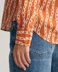 Camisa Regular Fit en gasa de algod&oacute;n Chain Print