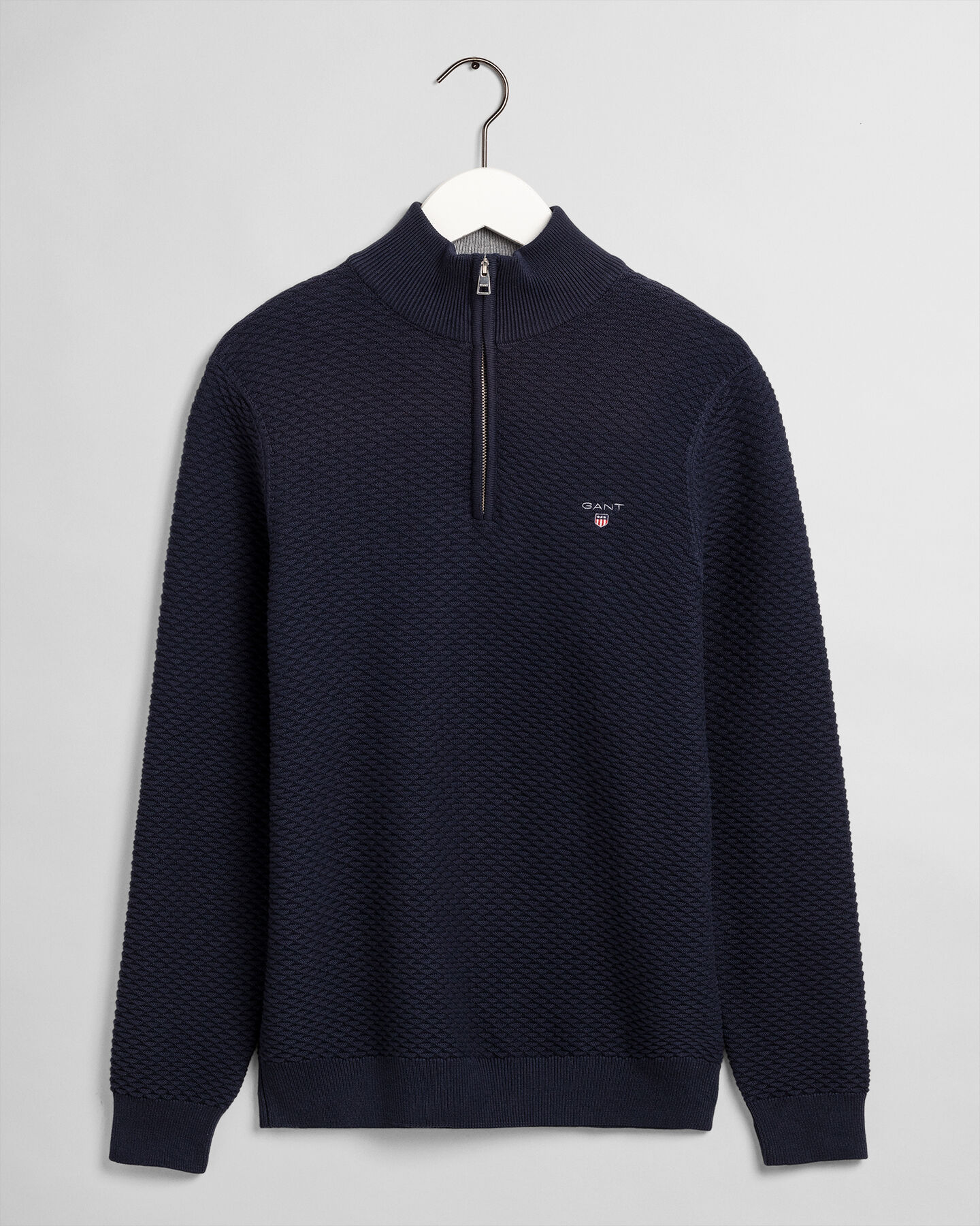 Jersey con media cremallera en punto Triangle Texture