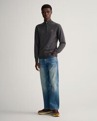 Jersey de lana de oveja muy fina con media cremallera