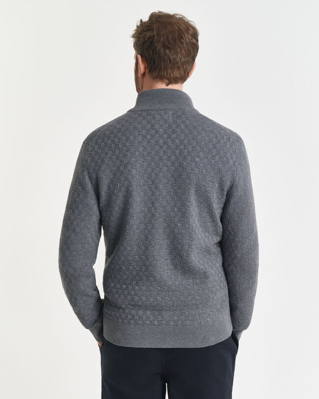 Jersey con cremallera y microtextura