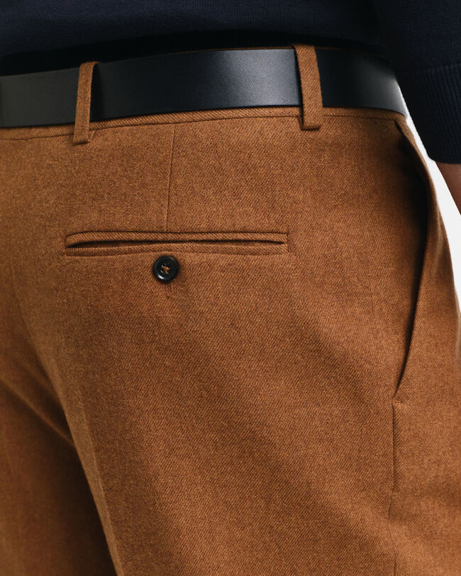 Pantalones de traje Relaxed Fit de franela de lana