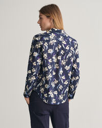 Camisa Regular Fit en gasa de algodón con estampado floral