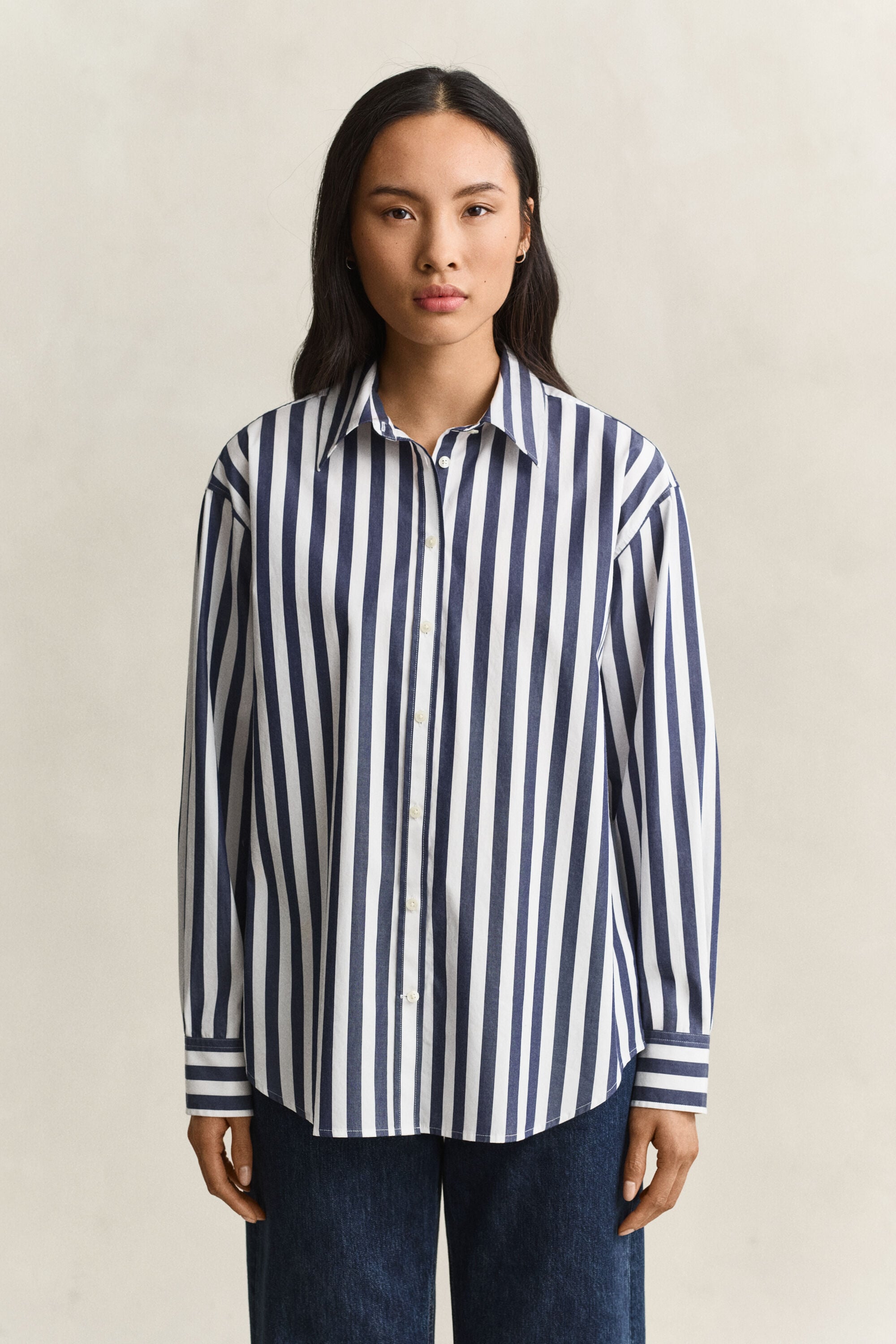 Camisa de popelina Relaxed Fit a rayas