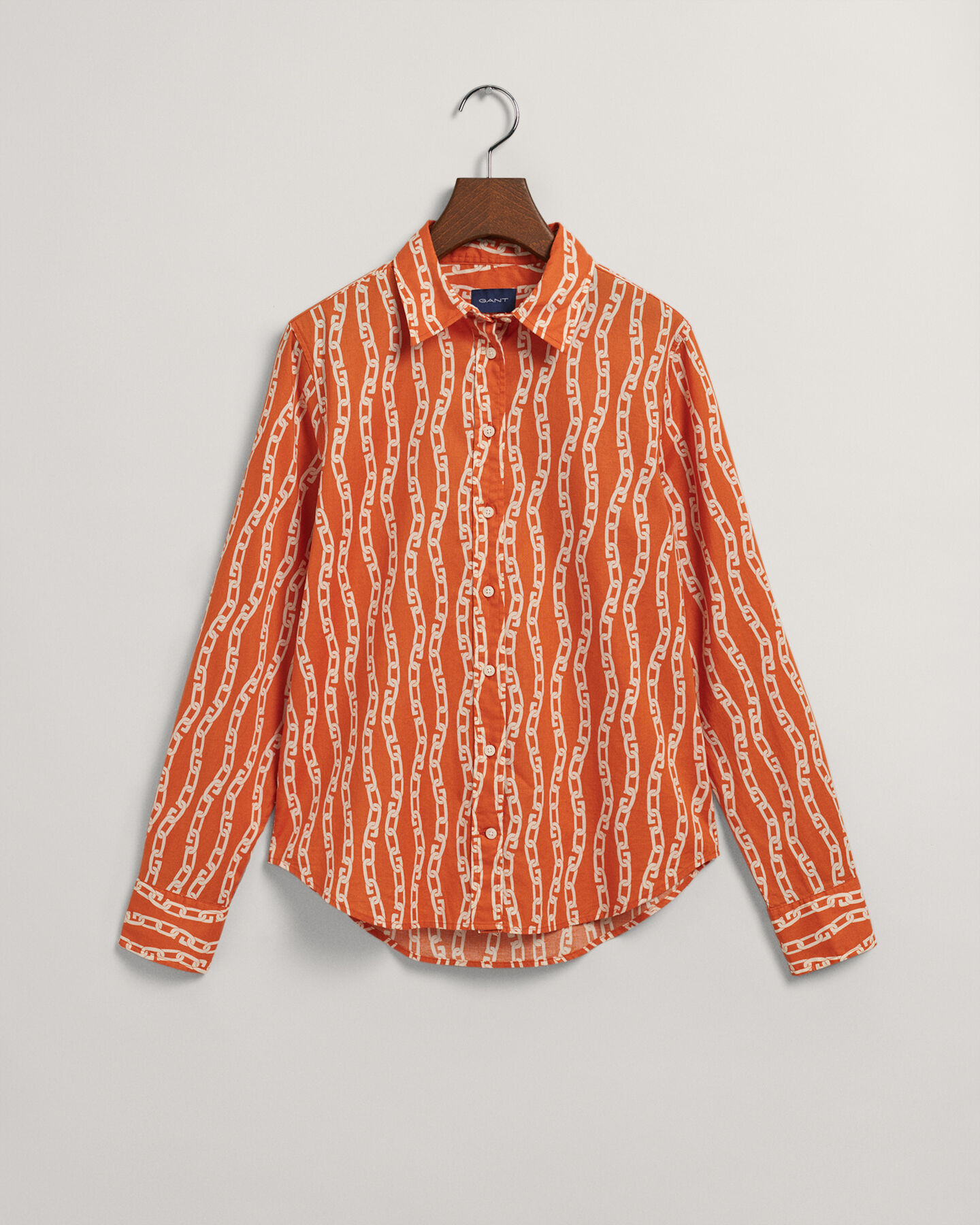 Camisa Regular Fit en gasa de algod&oacute;n Chain Print