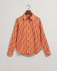 Camisa Regular Fit en gasa de algod&oacute;n Chain Print