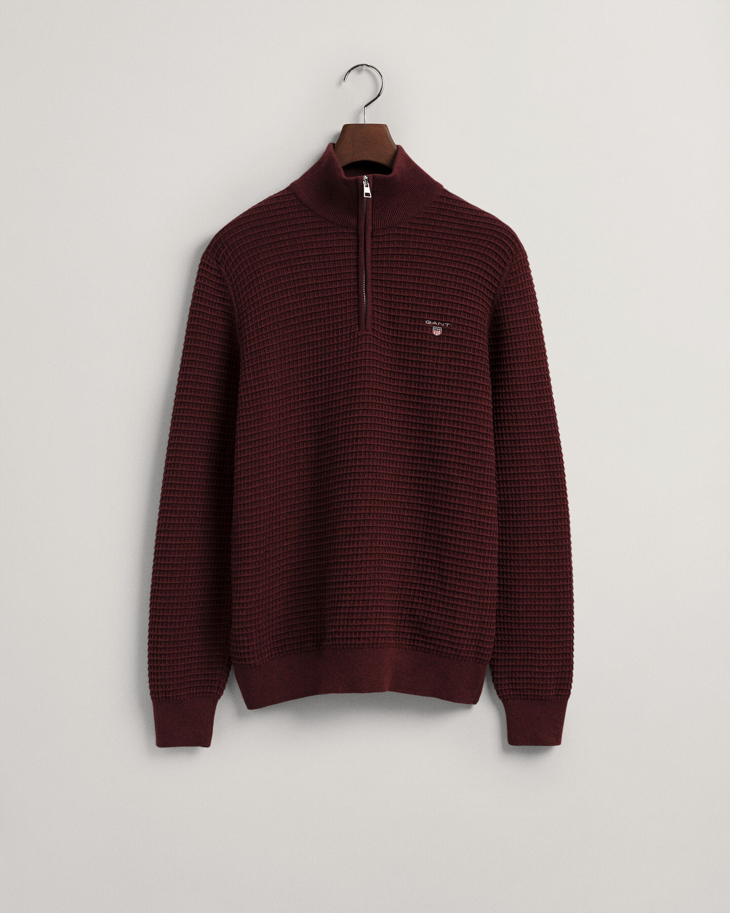 Jersey de algod&oacute;n Texture con media cremallera