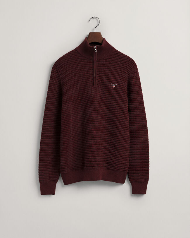 Jersey de algod&oacute;n Texture con media cremallera