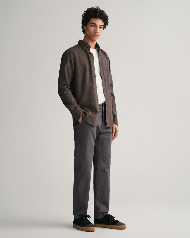 Camisa de franela Regular Fit con diseño de espiga