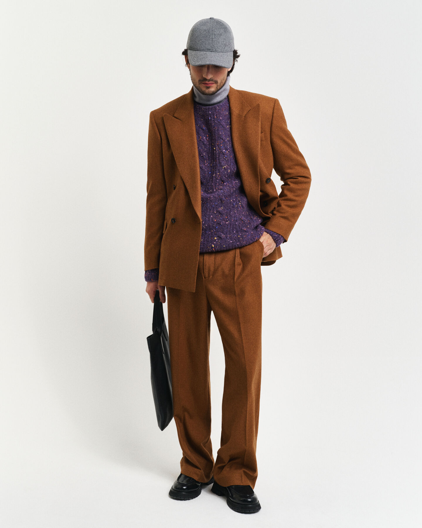 Jersey de punto de ochos con bouclé