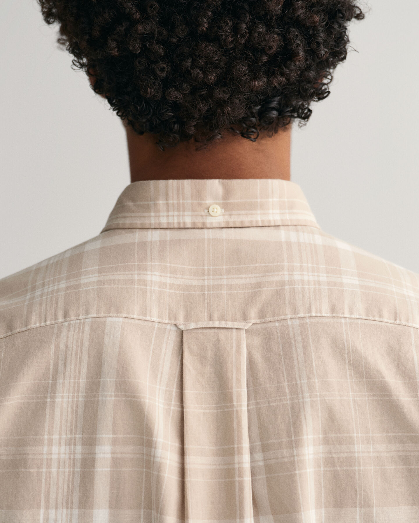 Camisa Regular Fit de lino y algodón a cuadros